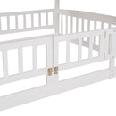 Low Bunk Bed With Slide, Fence And Ladder