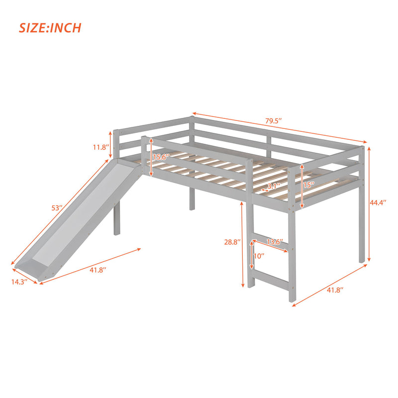 Loft Bed With Slide, Multifunctional Design