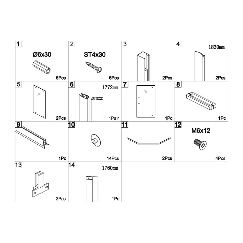 Diamond Shaped Corner Shower Door, Inward Sliding, Stainless Steel Frame