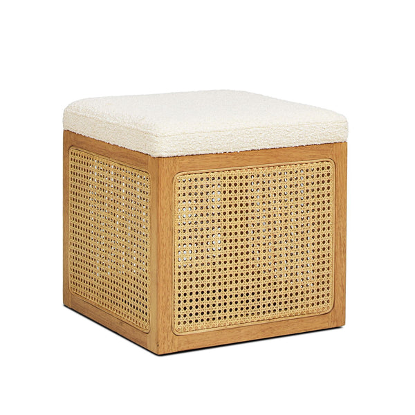 Nina - Elegant Design Cane Webbing Cube Ottoman