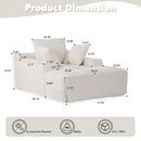 Oversized Chaise Lounge Chair Cozy Cloud Couch With 3 Throw Pillows And Wide Armrest