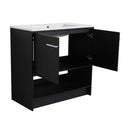 Modern Bathroom Vanity With Ceramic Sink, Freestanding Cabinet, Soft Closing Doors