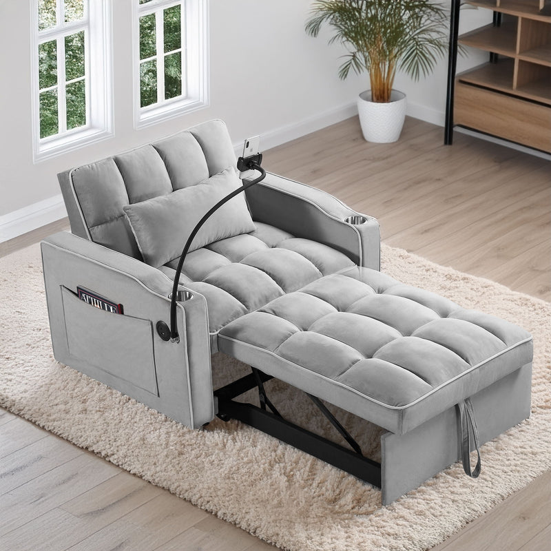 Convertible Sleeper Chair Sofa Bed Adjustable Pull Out Sleeper
