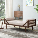 Chic Contemporary Chaise Lounge With Button Tufting And Bentwood Structure