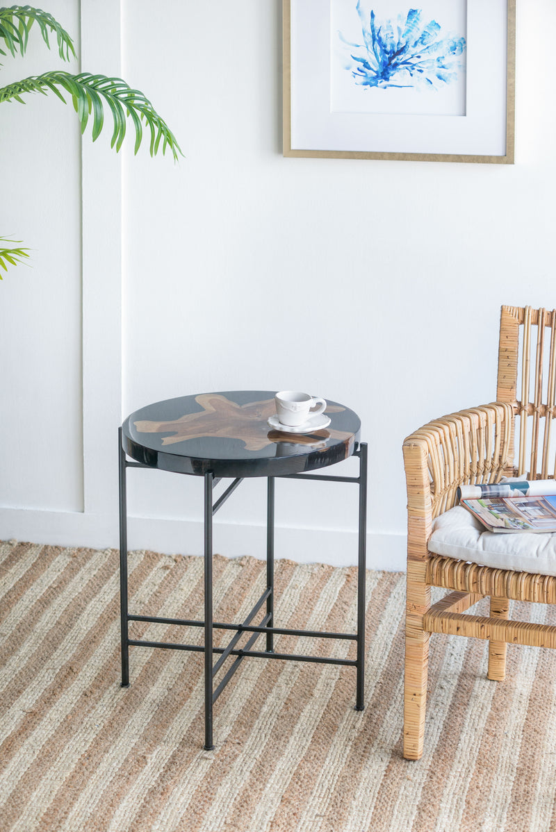 Side Table - Black / Brown