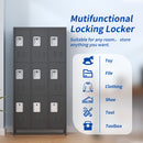 9 Door Lockers With Lock For Secure Storage And - Black