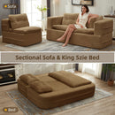 Multi Functional Sectional Sofa Bed With Independent Chaise Lounge And Functional Blanket