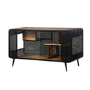 Modern Spacious Cat House With Tempered Glass And Iron Frame For Living Room - Black / Brown