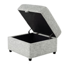 Emiliano - Sectional Sofa With 3 Pillows And Storage Ottoman - Nickel