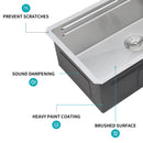 Undermount Stainless Steel Kitchen Sink With Pull Down Faucet & Ledge Workstation