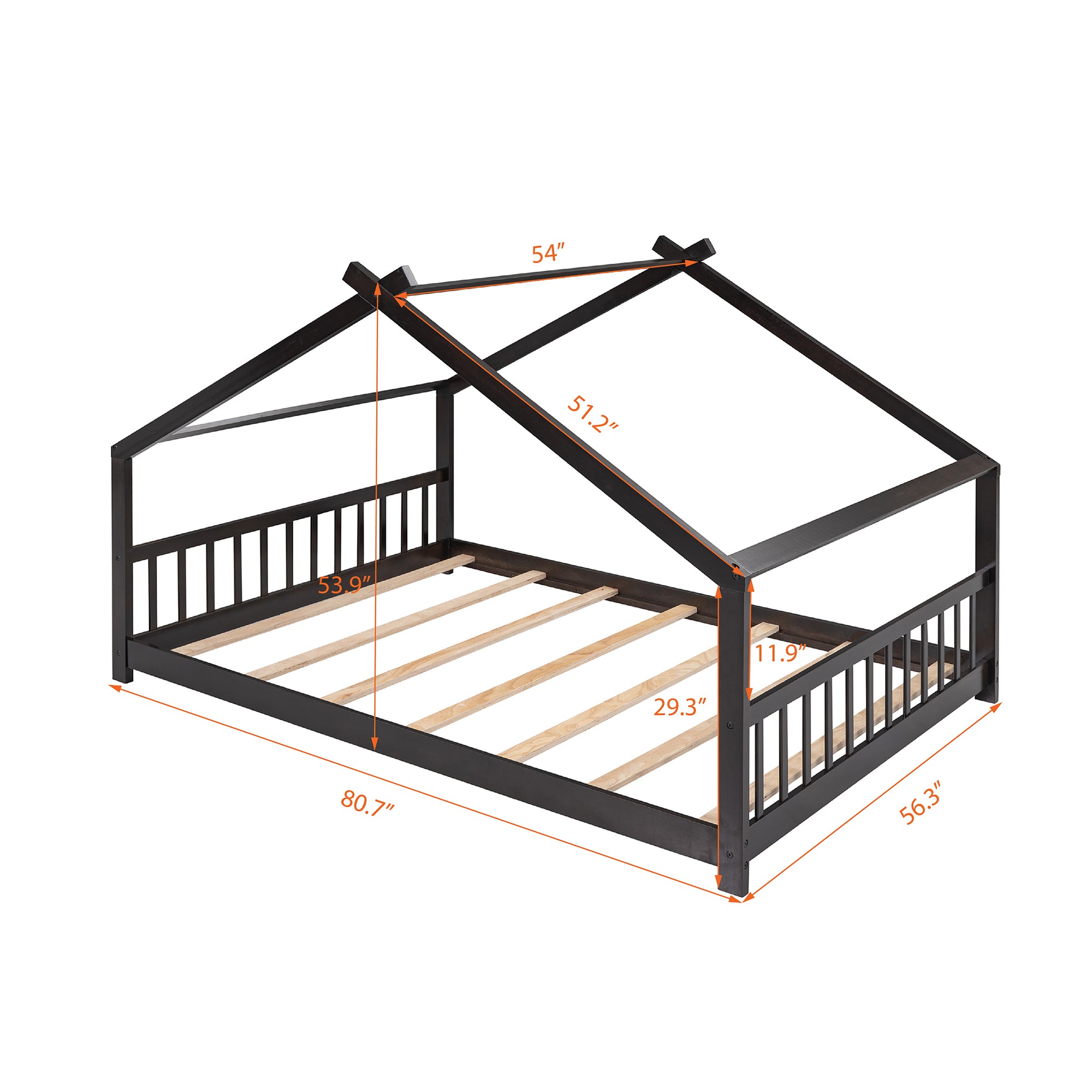 Full Size House Bed Wood Bed, Espresso - Atlantic Fine Furniture Melbourne FL