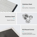 16 Gauge Undermount Double Bowl Kitchen Sink With 9" Deep Bowls - Brushed Nickel