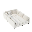 Modular Sectional Bed Couch Set With Pillows Free Combination, Minimalist Style Oversized 6 Seat Convertible Sofa