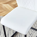 Modern dining chairs with faux leather upholstered seats - dining room chairs with metal legs, suitable for kitchen, living room, bedroom, dining room side chairs, set of 6 pieces (white+PU leather)