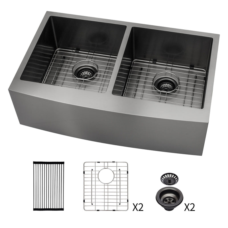 Double Bowl Farmhouse Sink / Stainless Steel Apron Front