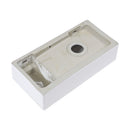Modern Ceramic Rectangle Wall Mount Bathroom Sink With Single Faucet Hole - White