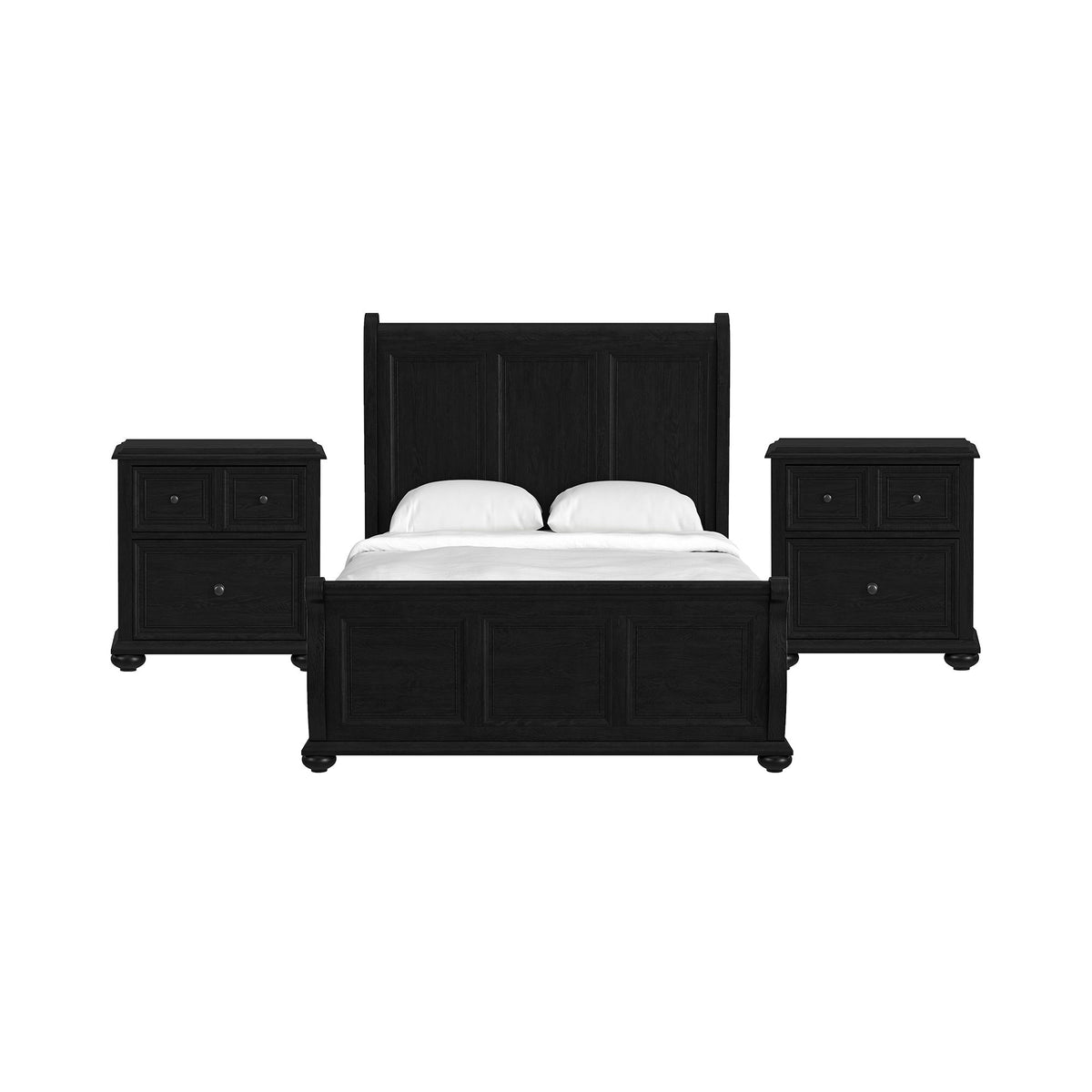 Heritage Sleigh Bedroom Set in Black by Elements International, view 17