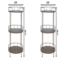 Industrial Round Butler Tray Table - Chestnut