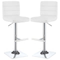 Bianca - Square Upholstered Adjustable Bar Stools (Set of 2)