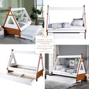 Loreen - Twin Bed - Oak & White Finish - Atlantic Fine Furniture Inc