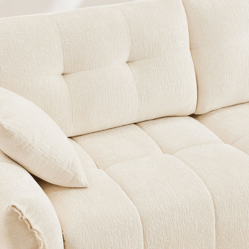 Modern Sofa & Pillows, Textured Cover, High Rebound Cushions