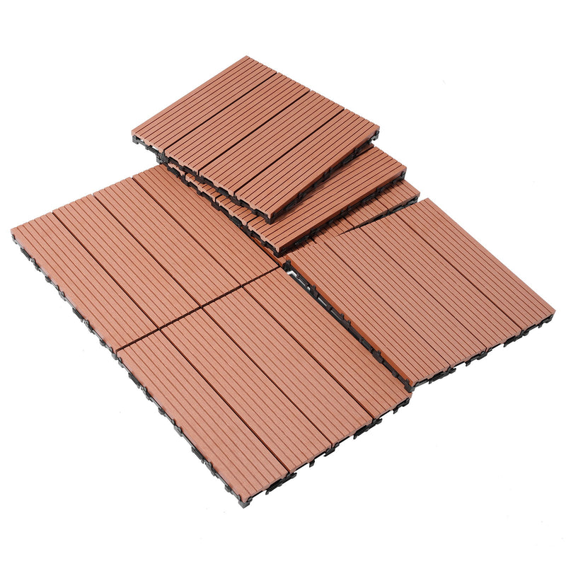 Wood Plastic Composite Deck Tiles, Sustainable Composite Decking Resist Rust, Water, Weather, Easy To Diy & Maintain