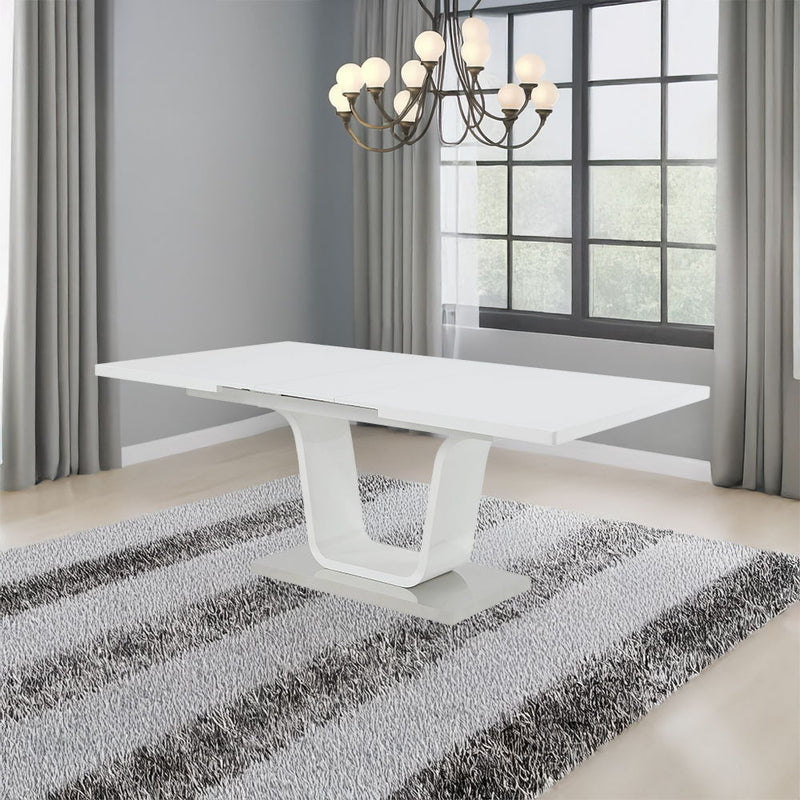 Kamaile - Dining Table With Leaf - White High