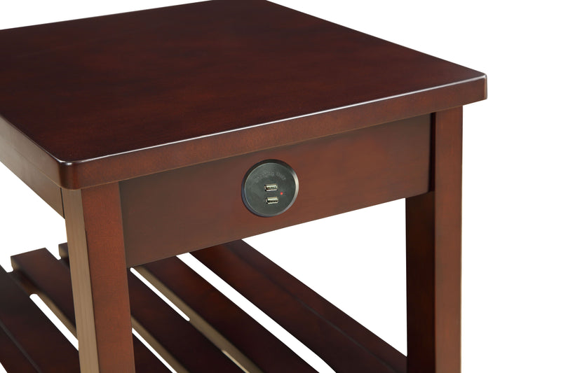 Wasaki - Accent Table With USB - Espresso