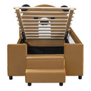 Upholstered Daybed With Bear Shaped Headboard, Hydraulic System And Breathable Mesh Fence