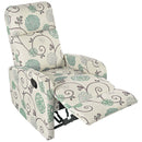 Modern Manual Recliner, Home Theater Chair With Adjustable Backrest For Living Room - Beige / Blue