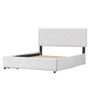 Upholstered Platform Bed With Classic Headboard And Drawers, No Box Spring Needed