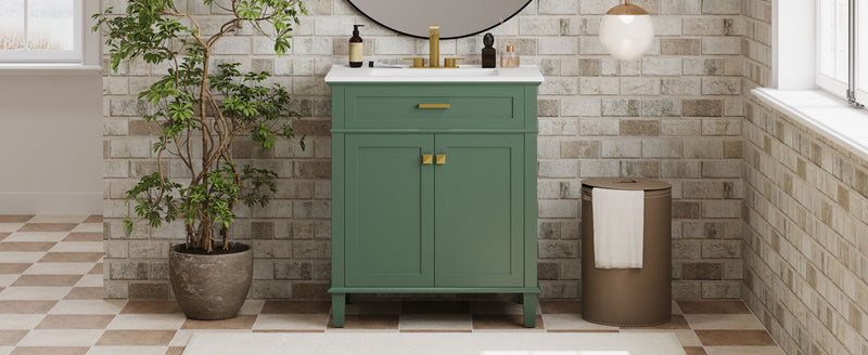 Bathroom Vanity With Ceramic Basin, Soft Close Door And Adjustable Shelves