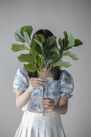 French Country Home Decor Collection (Includes An Artificial Plant, Vase, Trays, Stool And Side Table) (Set of 5) - Multicolor