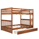 Full-Over-Full Bunk Bed with Ladders and Two Storage Drawers (Walnut)(OLD SKU:LT000365AAD)