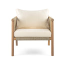 Modern Outdoor Woven Lounge Chair With Solid Frame And Cushions