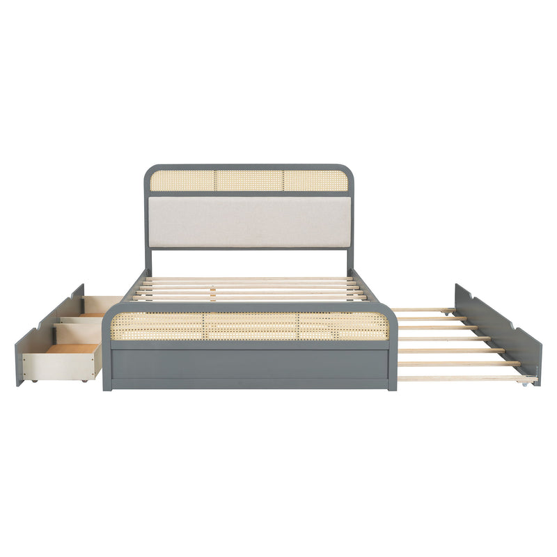 Platform Bed With Trundle And 2 Drawers