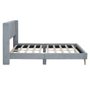 Platform Contemporary Bed With Legs And Upholstered Headboard
