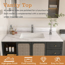Bianco Carrara Venato Elegant Marble Vanity Top, Bathroom Vanity With Undermount Sink, Sintered Stone