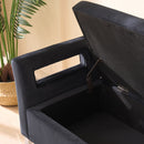 Wide Storage Soft Ottoman Bench With Armrests