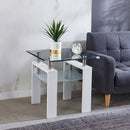 Clear Glass Top Side Table, Modern Design For Home