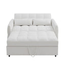 Loveseat Sofa Pull-Out Bed With Adjustable Backrest, 3 USB Ports And 2 Lumbar Pillows For Living Room