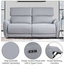 Jeromie - Power Motion Sofa With USB Port - Gray Synthetic Leather