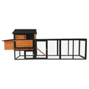 Chicken Coop With Run And Nesting Box, Large Outdoor Hen House For Backyard - Brown / Black