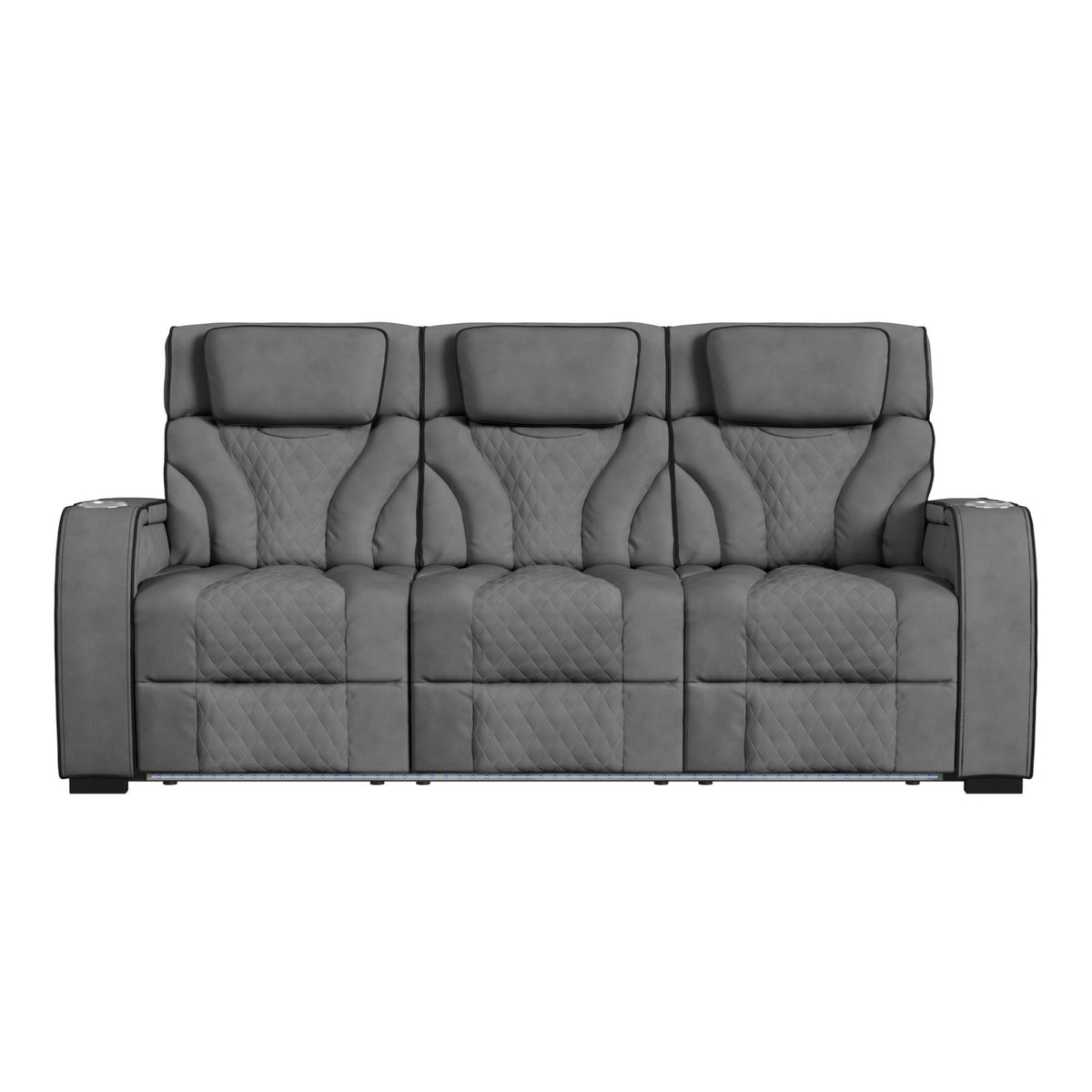 Blitz Motion Sofa With DDT, Reading Light, Wireless Charger And LED in Dark Gray by Elements International, view 25