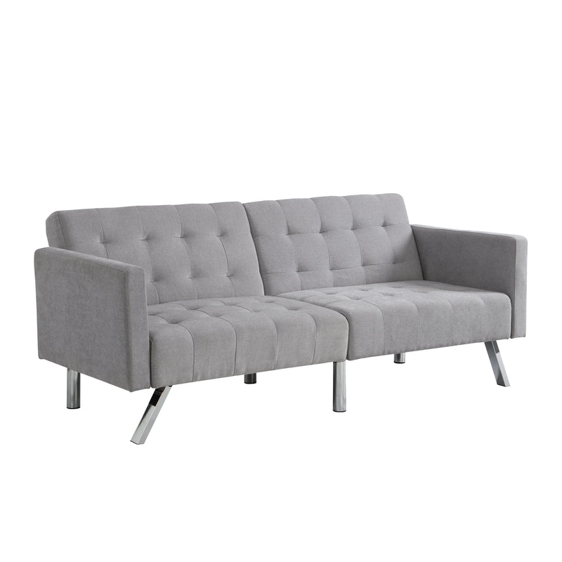 Sofa Bed Convertible Folding Light Grey Lounge Couch Loveseat Sleeper Sofa  Armrests Living Room Bedroom Apartment Reading Room