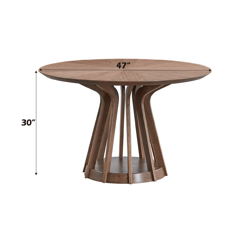 Seda - Round Dining Table - Walnut Finish