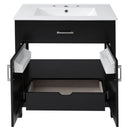 Bathroom Vanity With Sink And Ample Storage, Rectangular Undermount Sink - Black