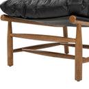 Oxford Leather Mid-Century Modern Accent Chair - Noir Black