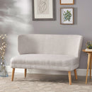 Elegant Classic Upholstered Loveseat With Curved Backrest
