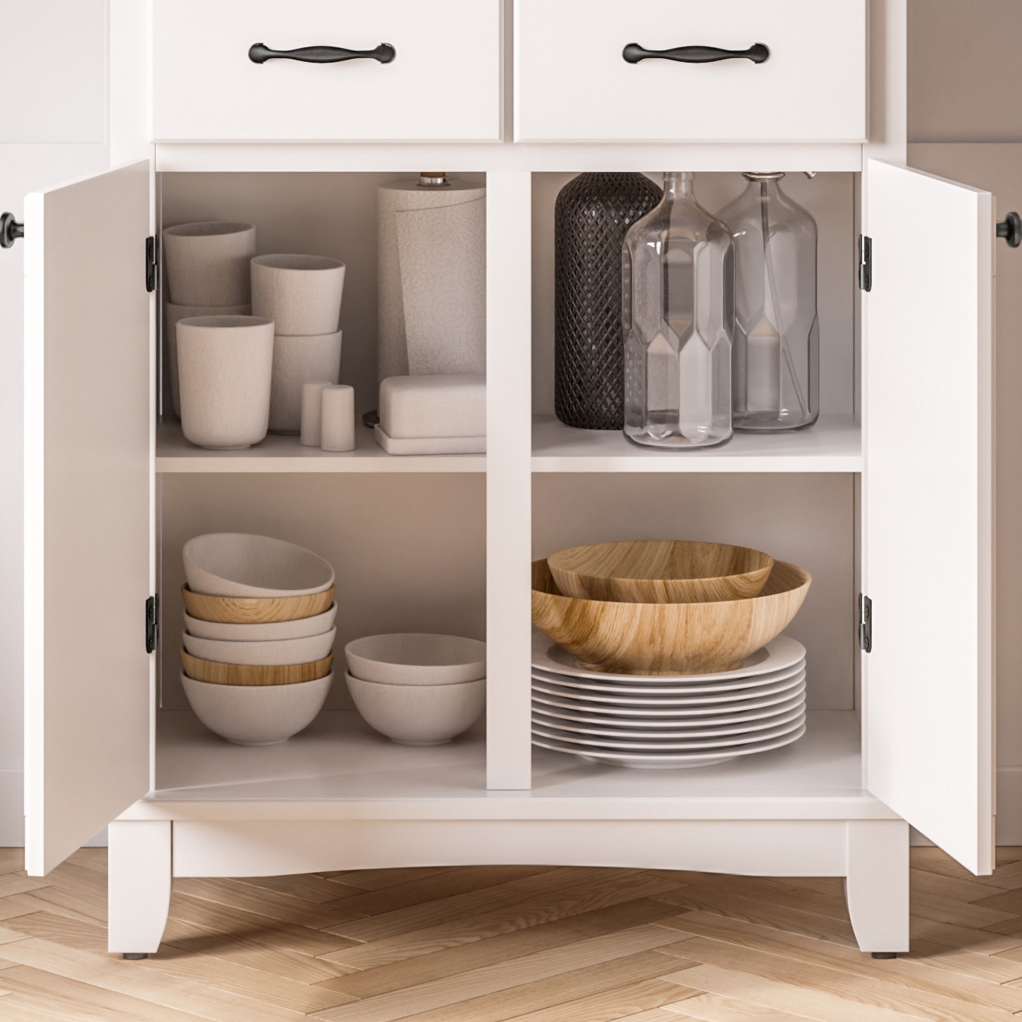 Buffet Of Buffets - Wood Frame Buffet - White